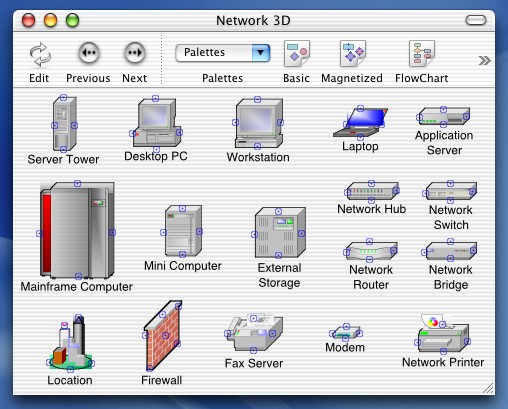 Network 3D palette
